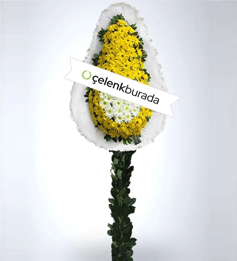 Sarı Beyaz Gerbera Çelenk