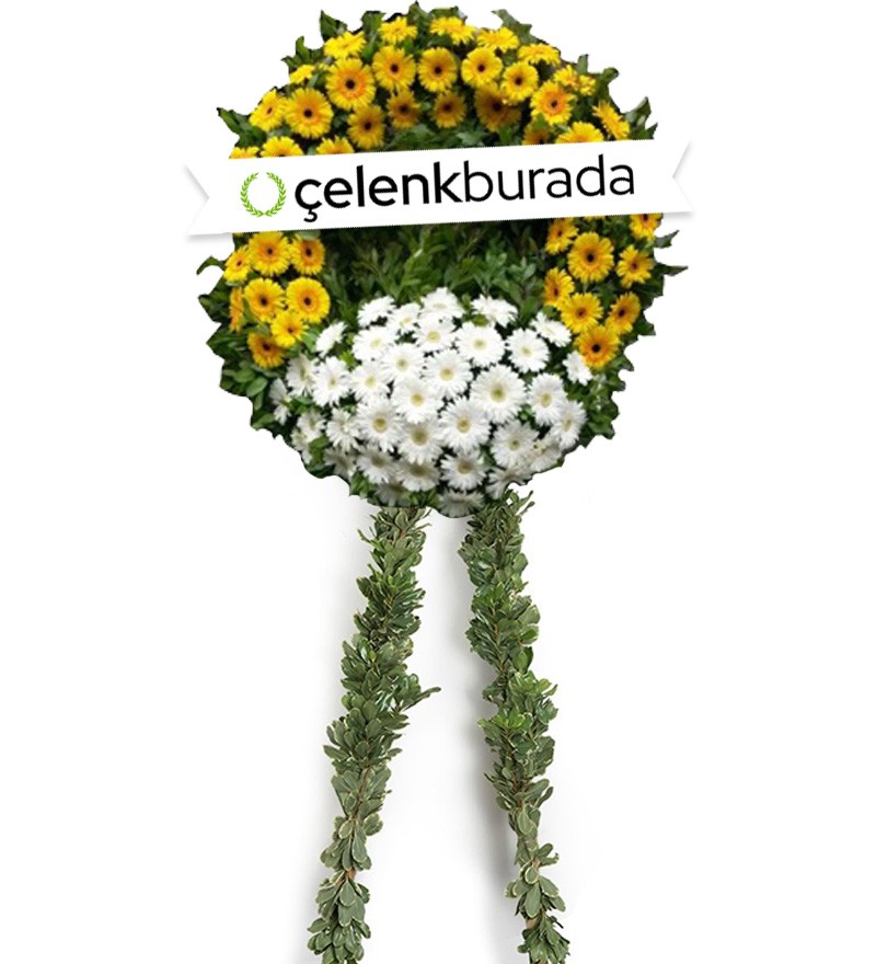 Turuncu Beyaz Cenaze Çelengi