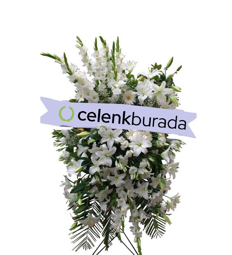 Beyaz Çiçeklerden Ayaklı Ferforje