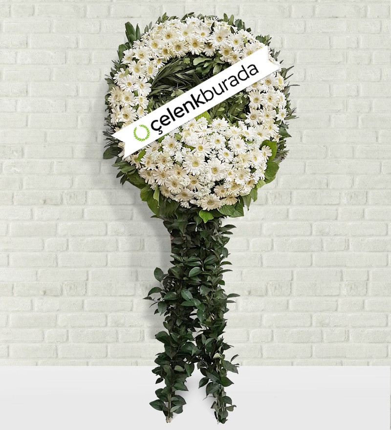 Beyaz Gerbera Cenaze Çelengi