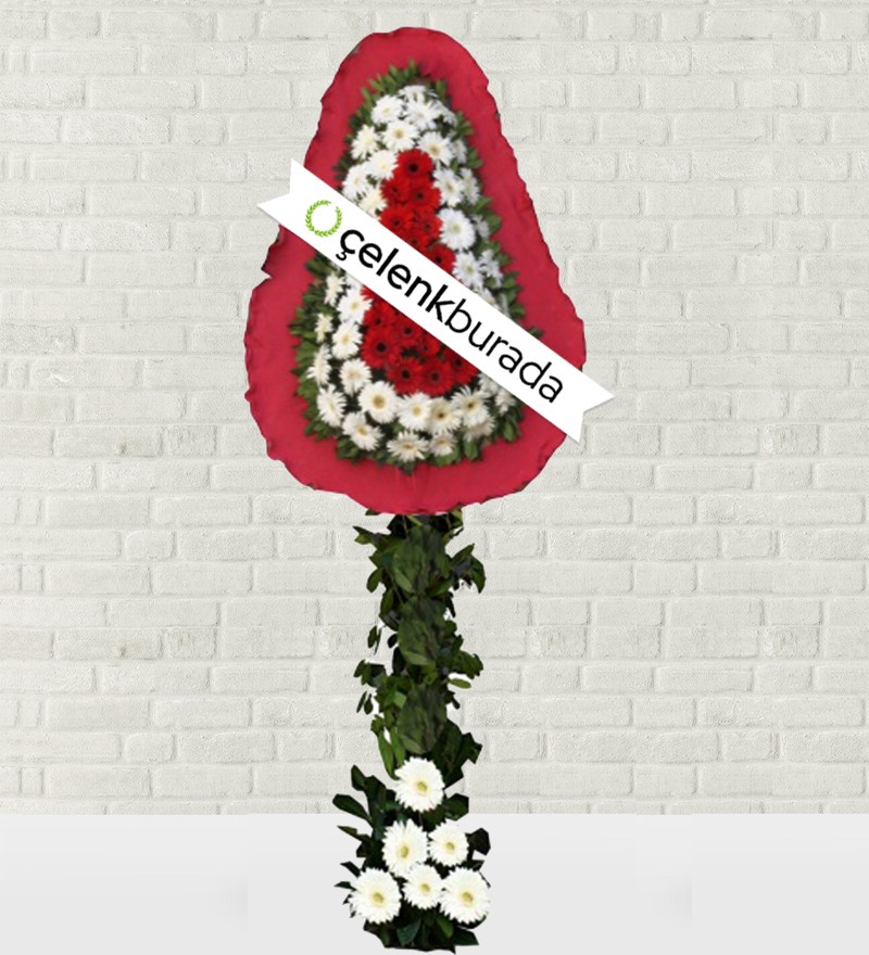 Kırmızı Beyaz Gerbera Çelenk