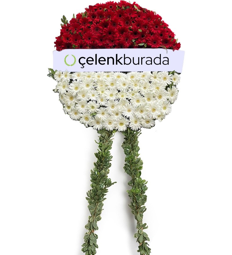 Kırmızı Beyaz Cenaze Çelengi