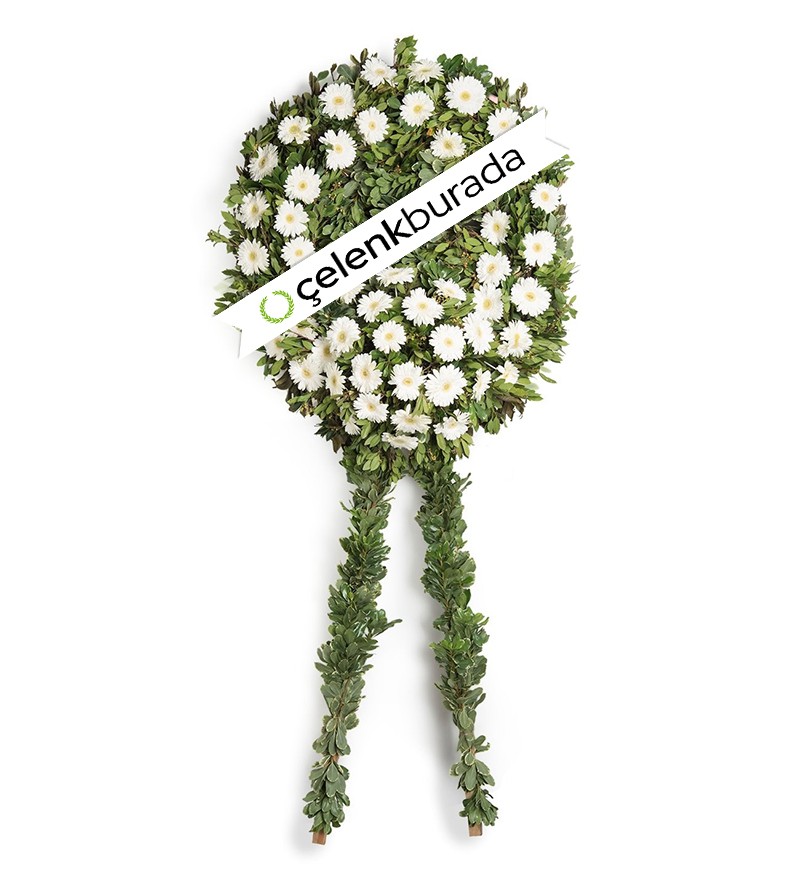 Beyaz Gerbera Cenaze Çelengi