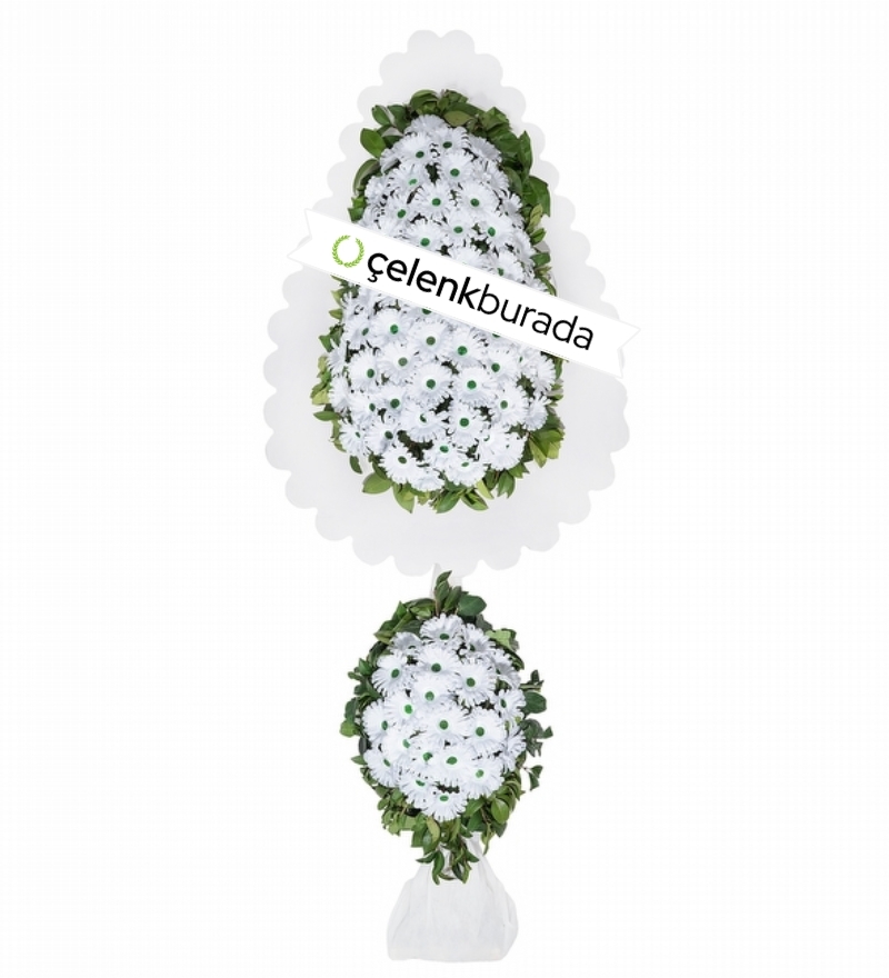 Beyaz Çiftli Düğün Açılış Çelengi