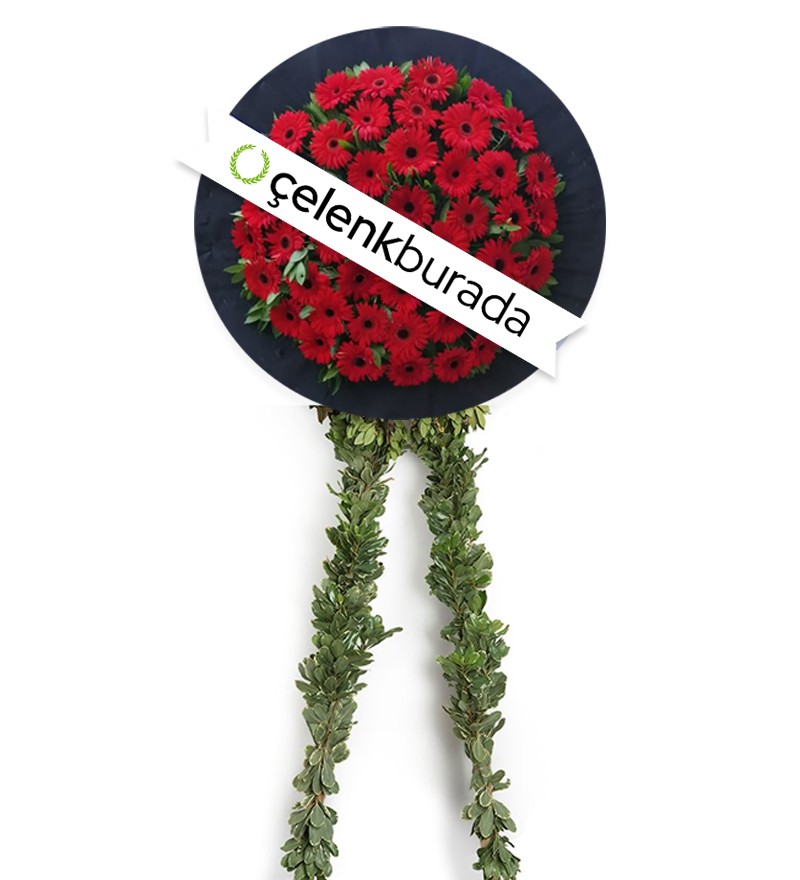 Kırmızı Gerbera Cenaze Çelengi