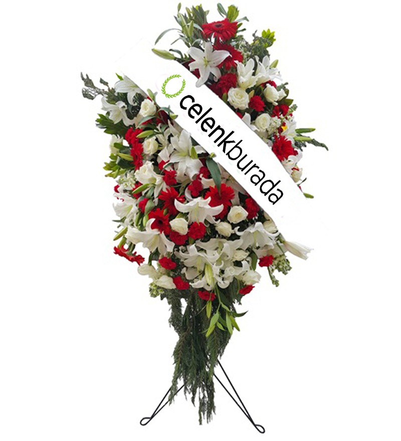 Kırmızı ve Beyaz Çiçeklerden Ferforje