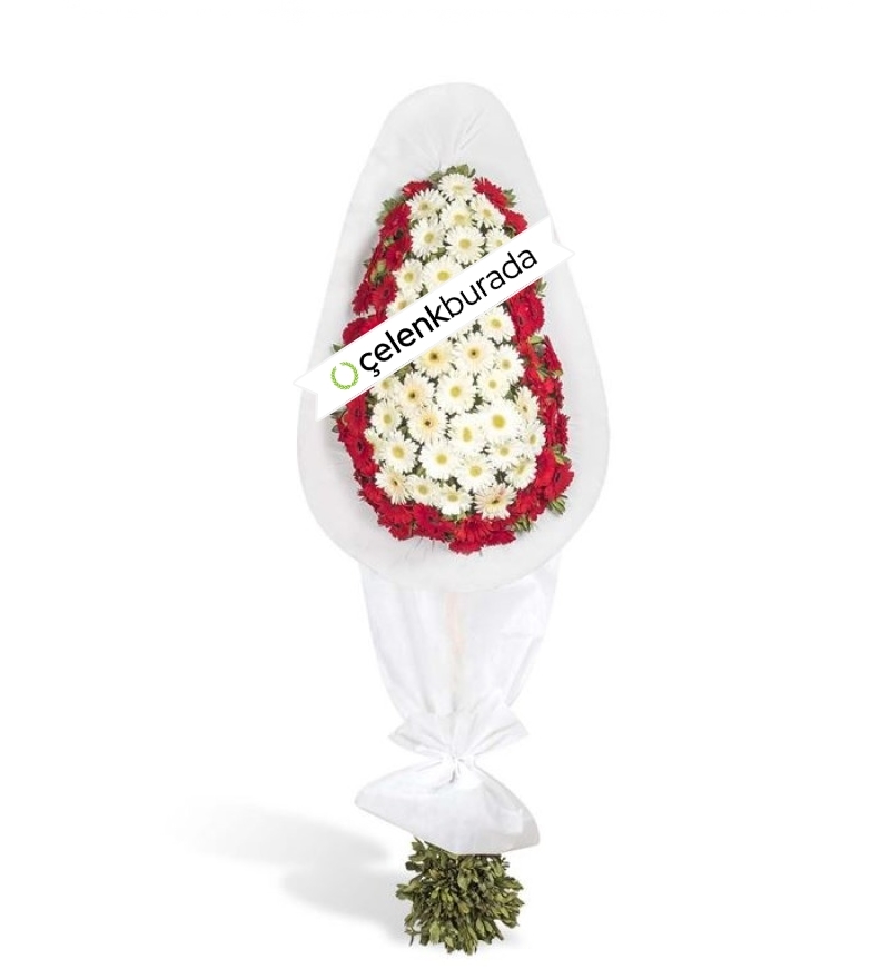 Kırmızı Beyaz Gerbera Çelenk