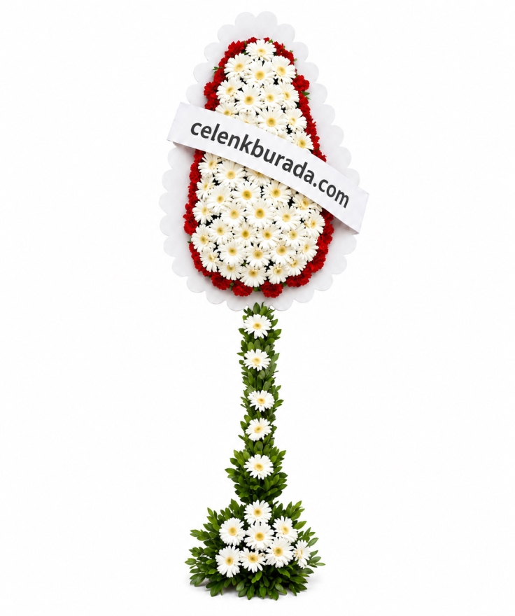Kırmızı Beyaz Gerbera Çelenk