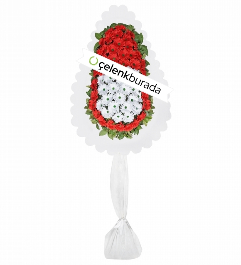 Kırmızı Beyaz Gerbera Çelenk