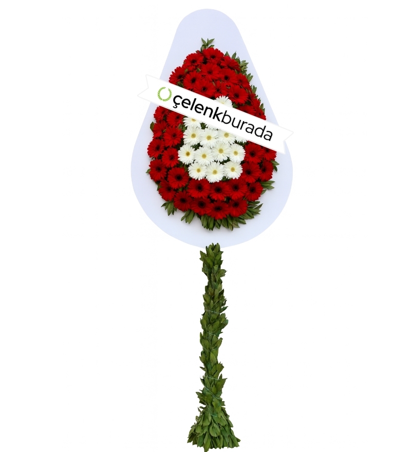 Kırmızı Beyaz Gerbera Çelenk