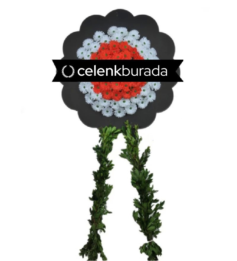 Kırmızı Beyaz Gerbera Cenaze Çelengi