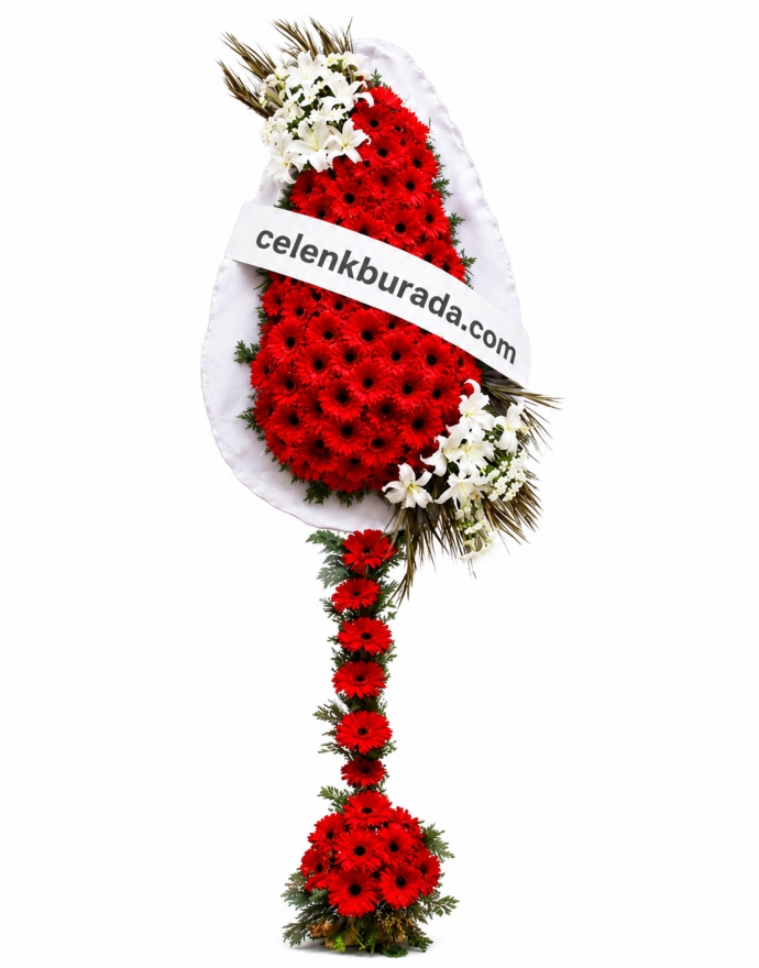 Kırmızı Gerbera ve Beyaz Lilyumlar